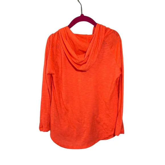 Old Navy Active Girls Hooded Pullover Size XS Bright Orange Thin Lightweight Top - Picture 2 of 4